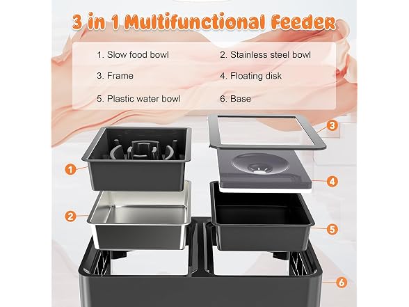 Decflow 3-in-1 Elevated Dog Bowls