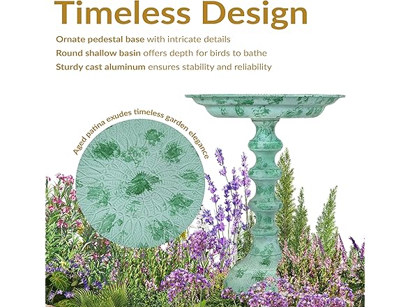 Sunnydaze Backyard Beauty Metal Bird Bath