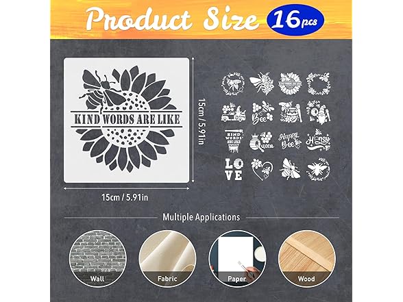 crystine Bee Stencils for Painting