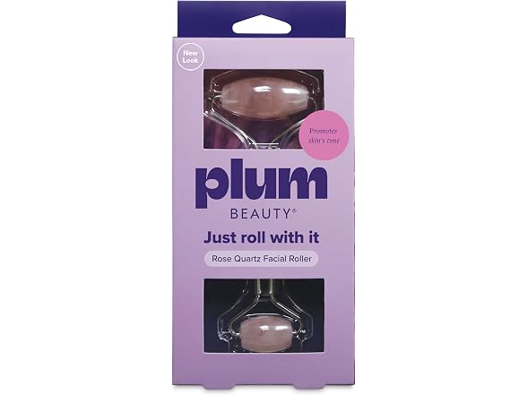 plusOne Plum Beauty Rose Quartz Facial Roller
