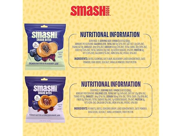Smash Foods Variety Snack Bites to Go - Gluten