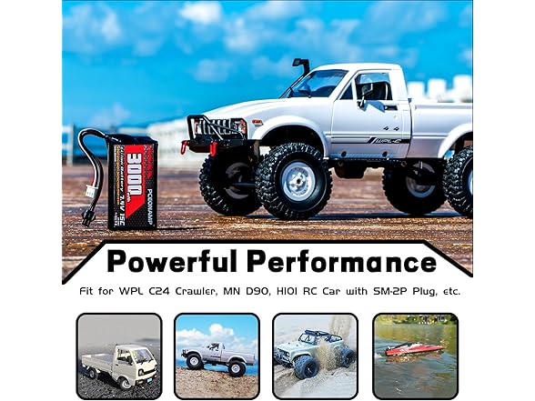 PCEONAMP 7.4V 3000mAh RC Battery