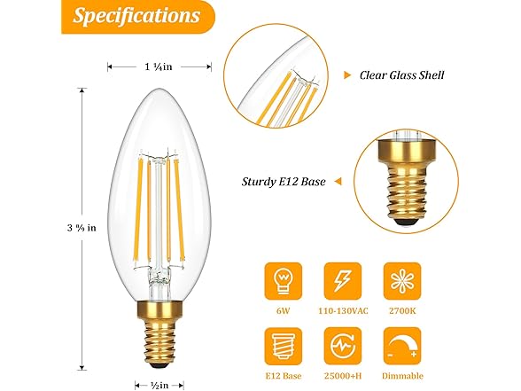 Brightever Light Bulb 12-Pack Warm White