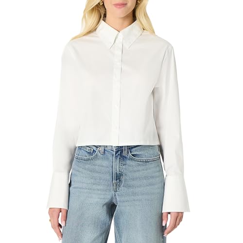 Amazon Essentials Women Oversized Cropped Shirt - Gallery 12