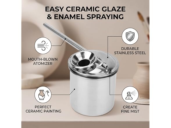 AYNEFY Ceramic Painting Glazes Pots,Stainless Steel Sprayer