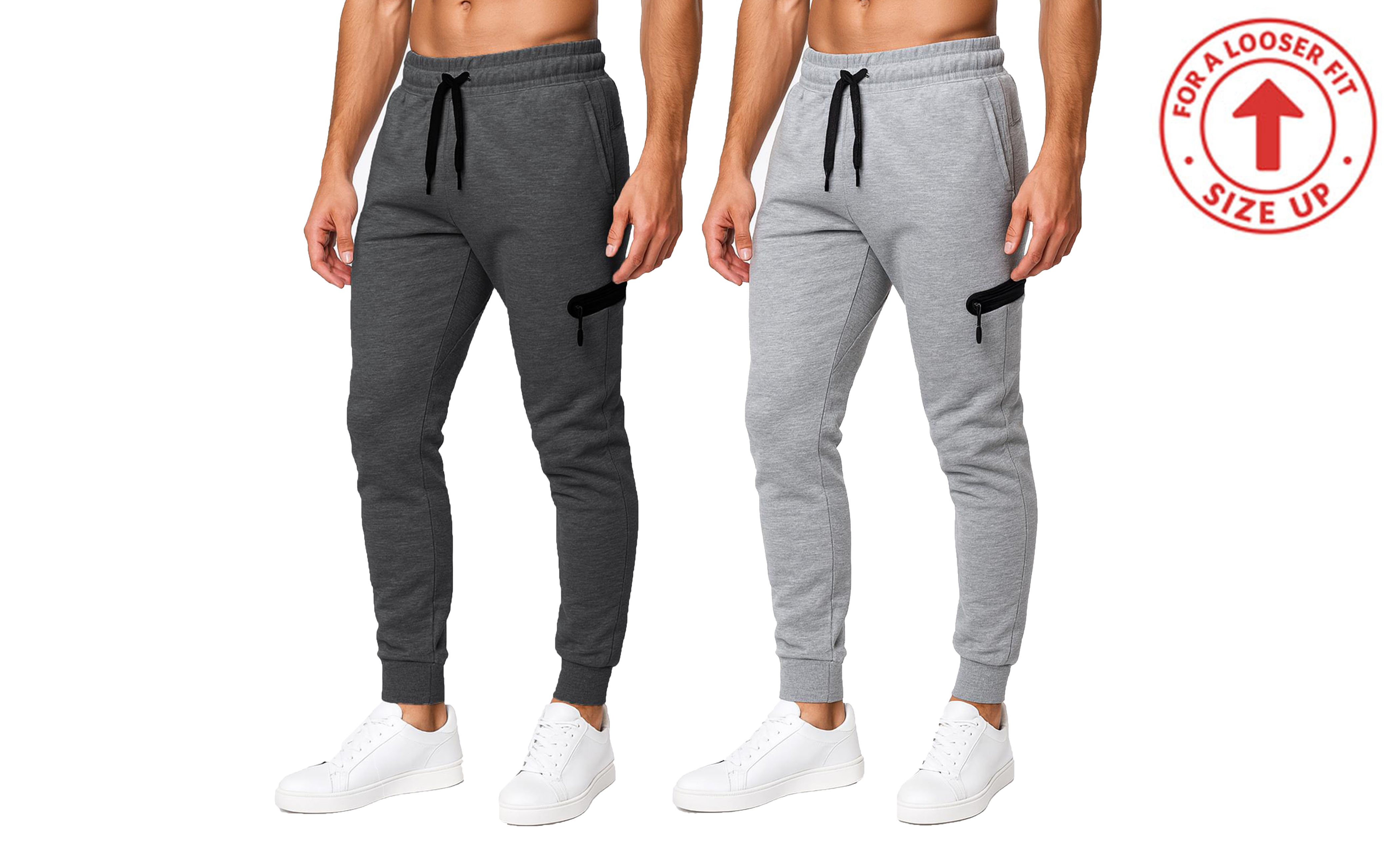 (1 or 2Pk) Mens Tech Fleece Jogger Pants - Gallery 27