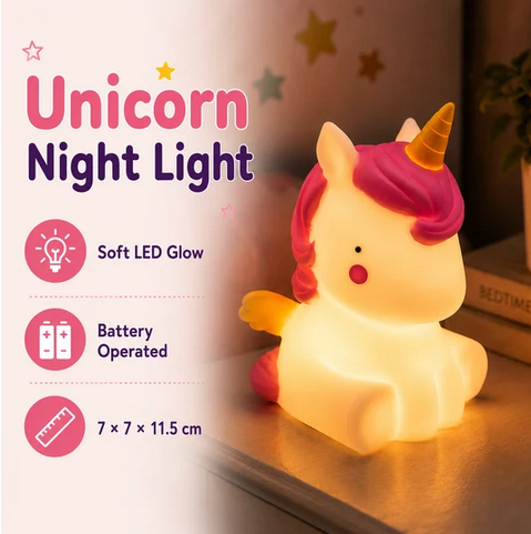 Unicorn Shaped Night Light Softly Glowing LED Lamp - Gallery 4