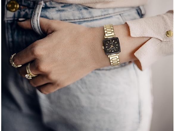 Jessica Simpson Square Watch Metal Band