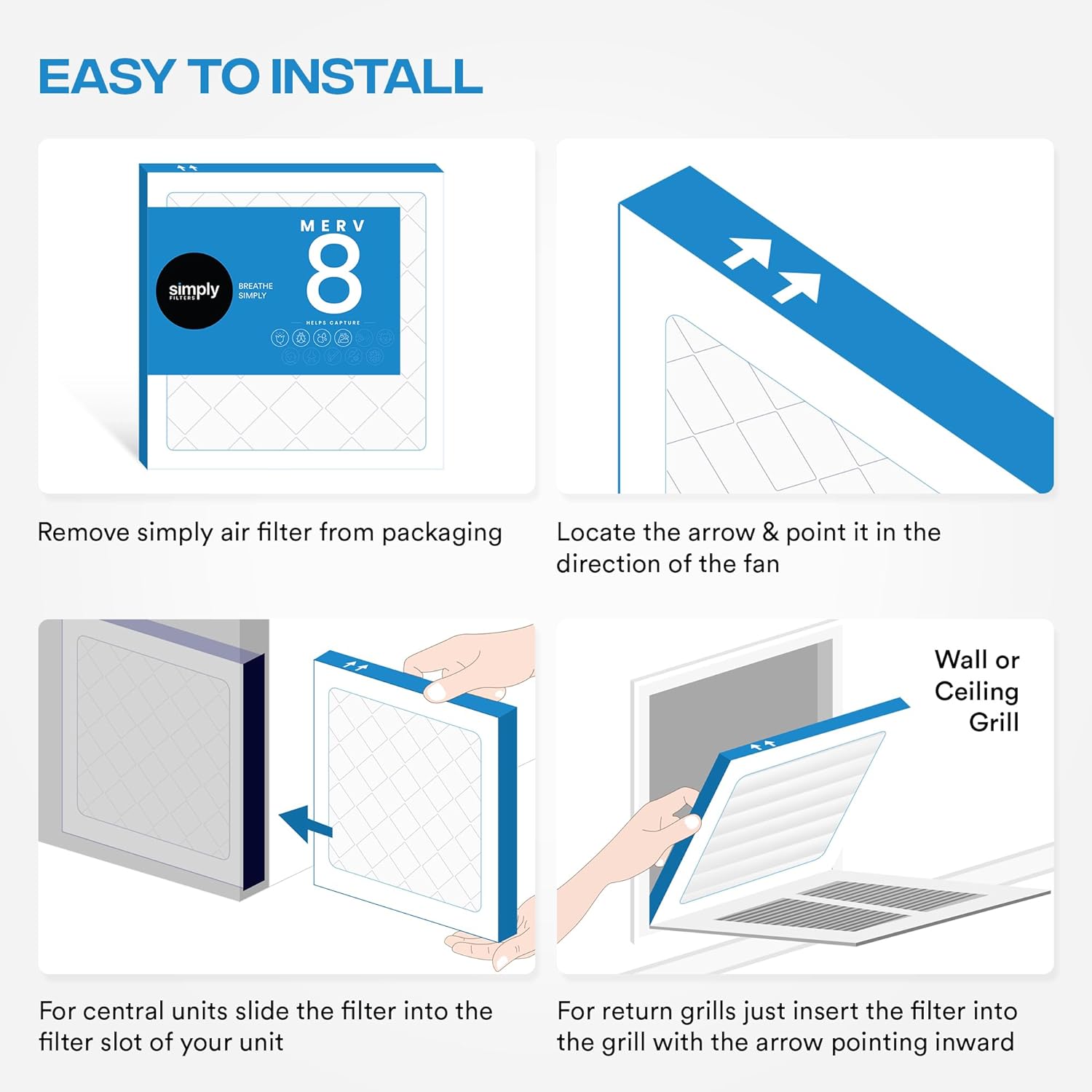 Simply Filters MERV 8 MPR 600 AC Filter 6pk (Open Box) - Gallery 11