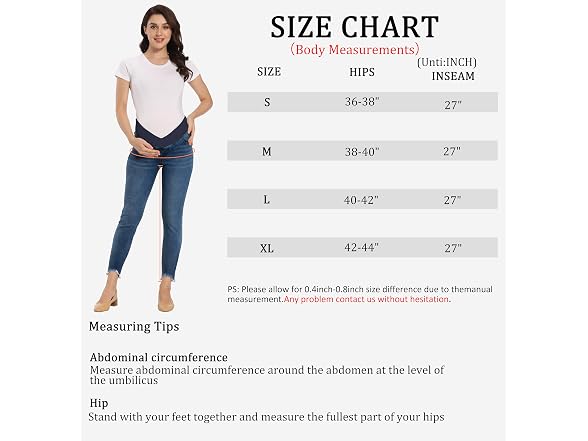 Foucome Women (M) Maternity Jeans Under Pants