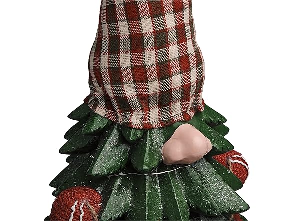 Alpine Corporation 28" Christmas Tree Merry Gnome Statue