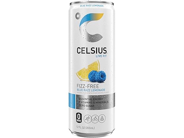 CELSIUS Fizz Free Blue Razz Lemonade, Sugar Free