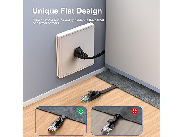 CableGeeker Cat6 Cable 3Ft - 24-Pack, Black