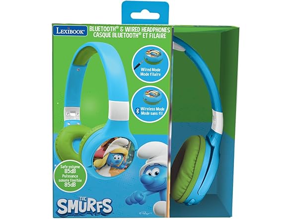 LEXiBOOK, The Smurfs, 2-in-1 Headphones