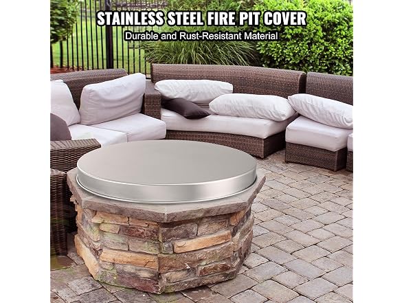 Fire Pit Cover Lid, 27" Portable Firepit Spark