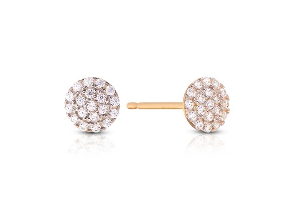 PAJURE 14k Gold Pavé Diamond Rd Earrings