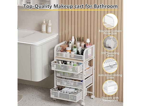 MODCART Makeup Organizer with 4 Drawers