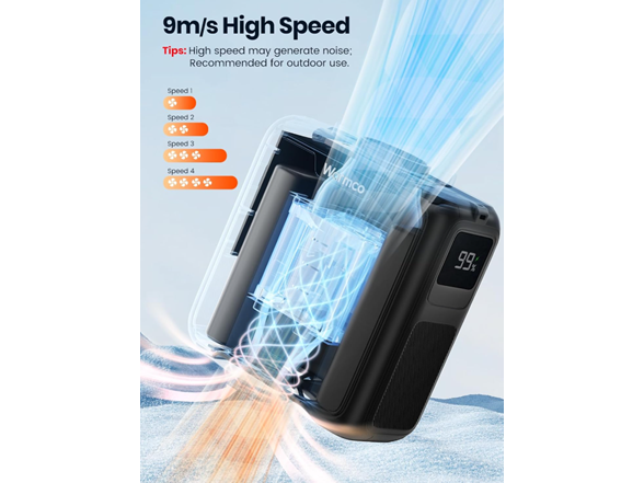 Portable Waist Fan 10000mAh w/ LED Light