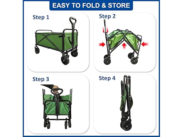 SAILARY Collapsible Foldable Wagon, Green