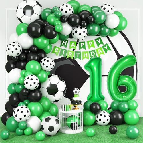 16th Birthday Soccer Balloon Garland Kit - Gallery 4