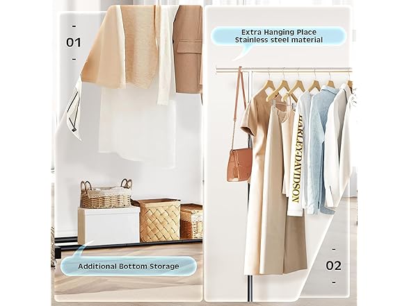 VICERII Rolling Garment Clothes Rack