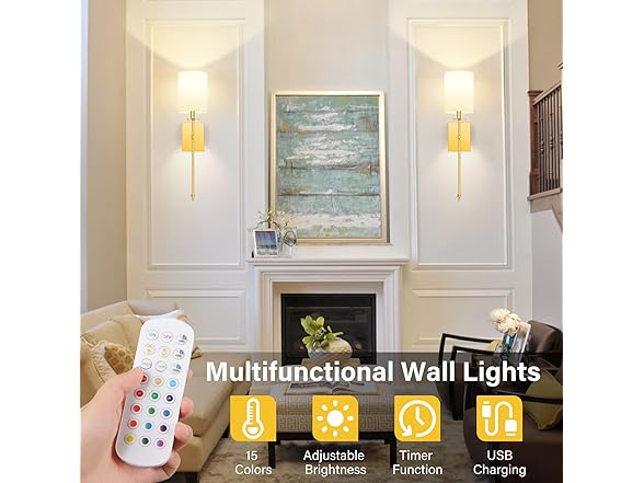 Bosceos Gold Wall Sconce 2-Pack White Shade