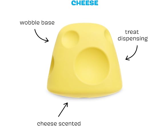 BarkBox Cheese Dog Toy | Treat-Dispensing
