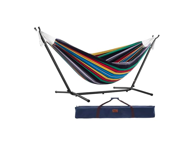 Vivere Double Cotton Hammock with Stand