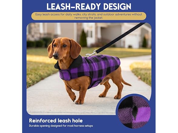ASENKU Dog Jacket Plaid Reversible