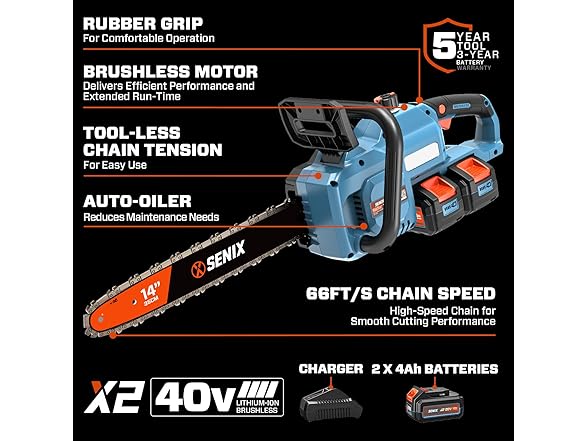 14" SENIX Cordeless Chainsaw 