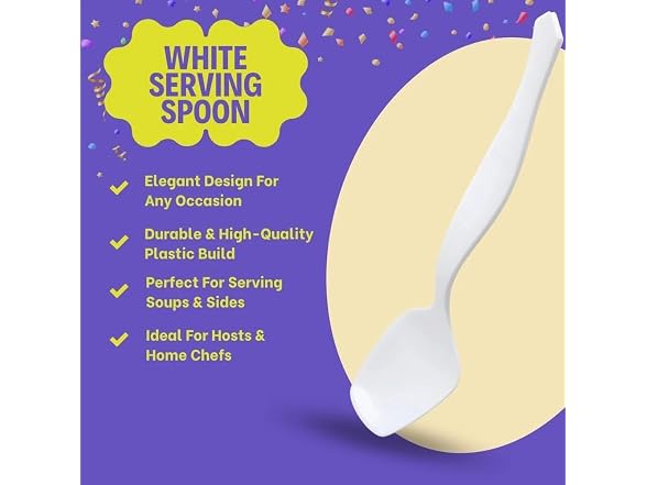 Elegant White Serving Spoon (1 Pc) 
