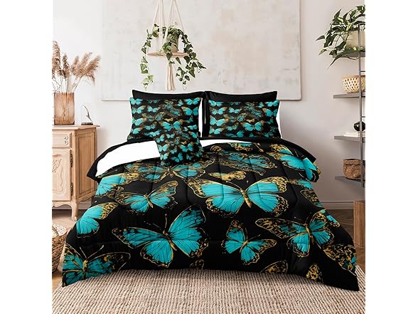 Chumerry Black and Gold Butterfly Comforter