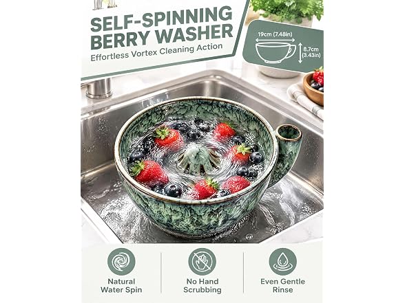 SIFWEX Ceramic Spinning Berry Bowl