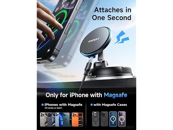 ANDERY Magsafe Car Mount Charger