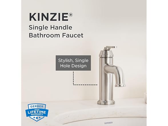 Gerber Kinzie Single Handle Bathroom Faucet- Nickle