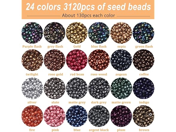 FEEIN 4mm 6/0 Glass Seed Beads Letter Beads for a