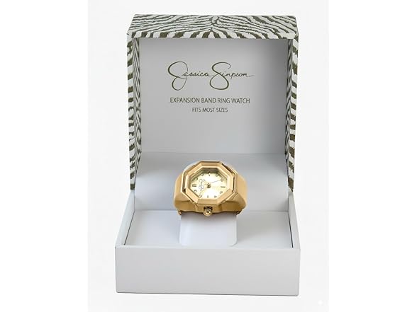 Simpson Women Gold Octagon Ring Watch