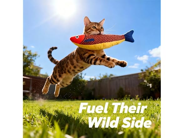 Catnip Fish Kicker Toy for Indoor Cats, 8-Inc