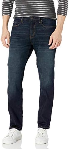 Amazon Essentials Men's Athletic-Fit Stretch Jeans - Dark Indigo/Rinsed, 33W x 28L