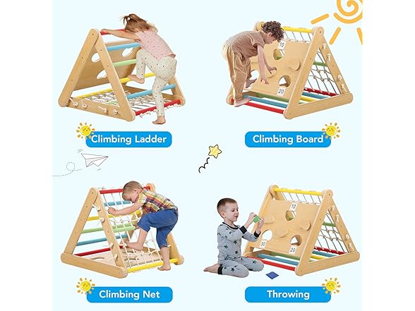 Hipicute 2 in 1 Wooden Climbing Toy