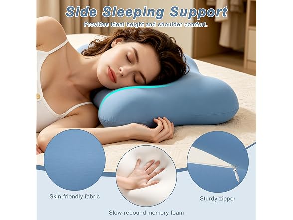 Phent zari Neck Pillow, Side Sleepers