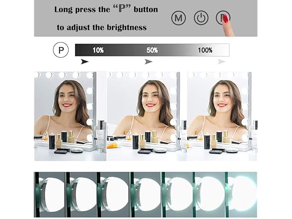 BENDIC Vanity Mirror w/ Lights, 22.8"x18.1"