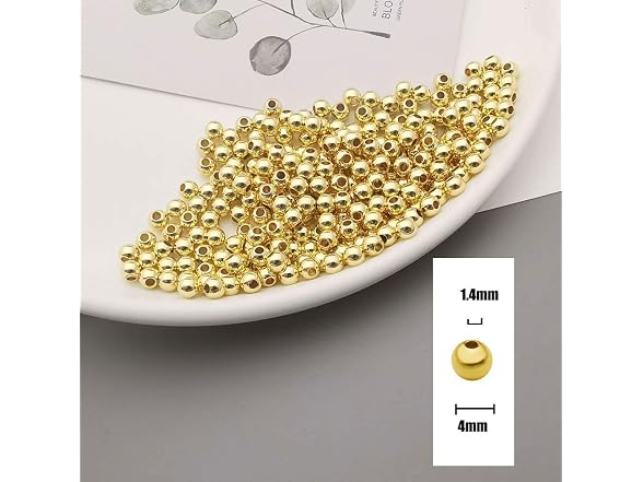 WOCRAFT 200pcs Gold Smooth Round Spacer Beads