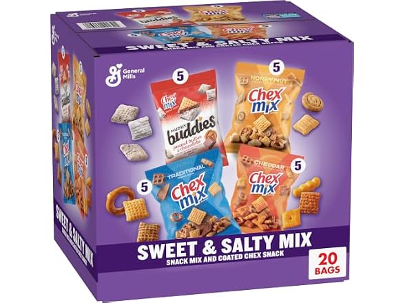 Chex Mix Variety Pack, Sweet & Salty, 20