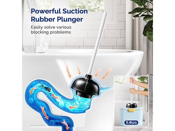 HAMITOR Toilet Plunger and Brush Set