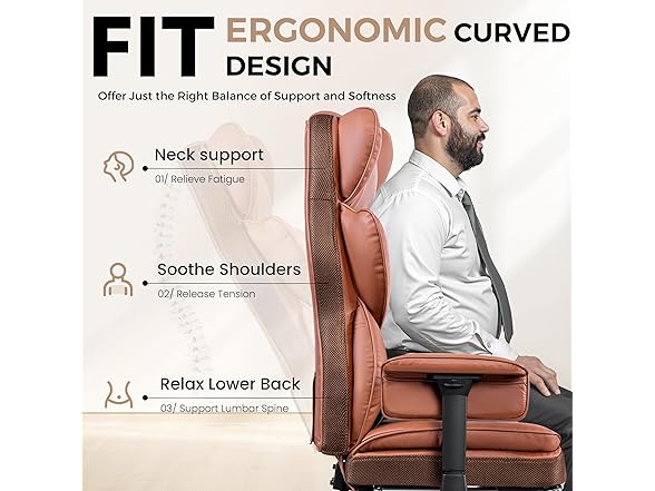 BESTFAIR Big and Tall Office Chair - 400 LBS Capacity Execut (Open Box)