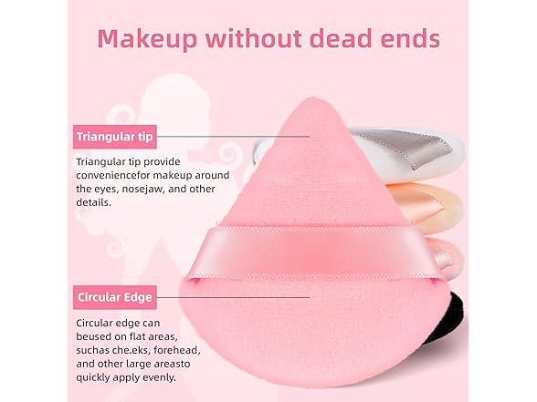 8 Pcs Triangle Powder Puff Face with Case