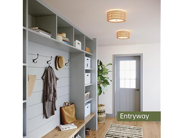 InterMaka Rattan Ceiling Light 12.6"