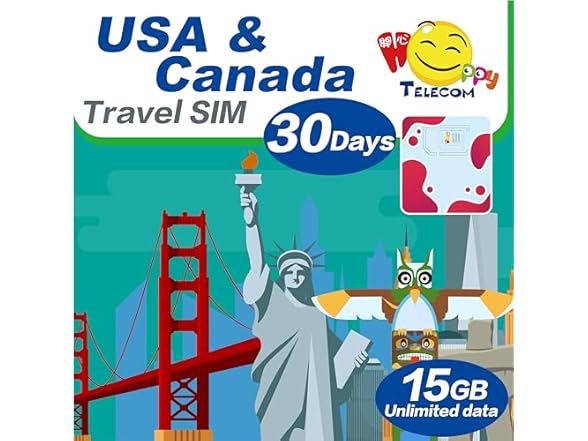 Happy USA & Canada 30 Days Unlimited Sim