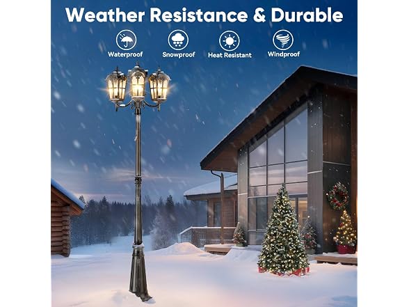 Lamp Posts Outdoor Lighting, Hardwired Outdoor Post Lights, Black